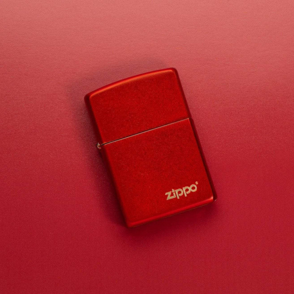 Classic Metallic Red with Logo Zippo