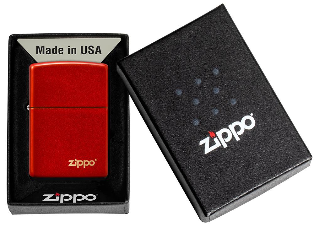 Classic Metallic Red with Logo Zippo