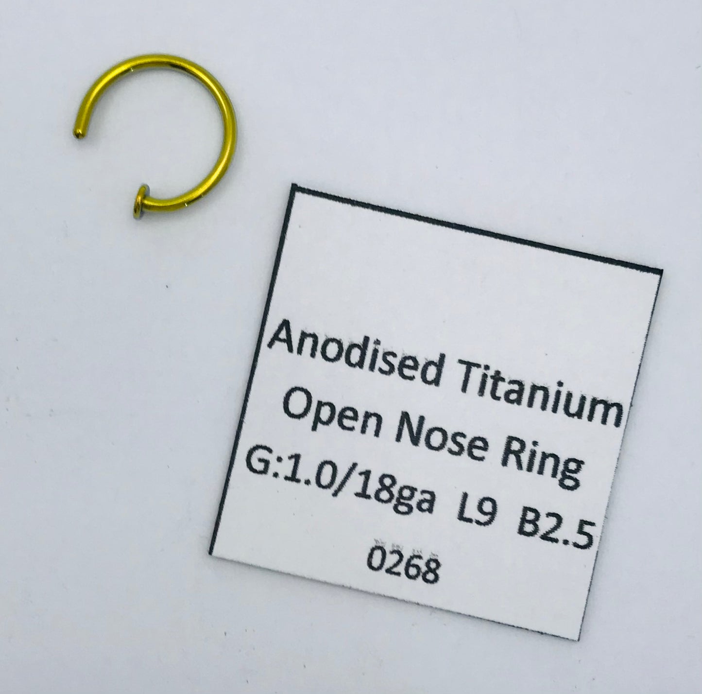 Gold Anodised Titanium Open Nose Ring