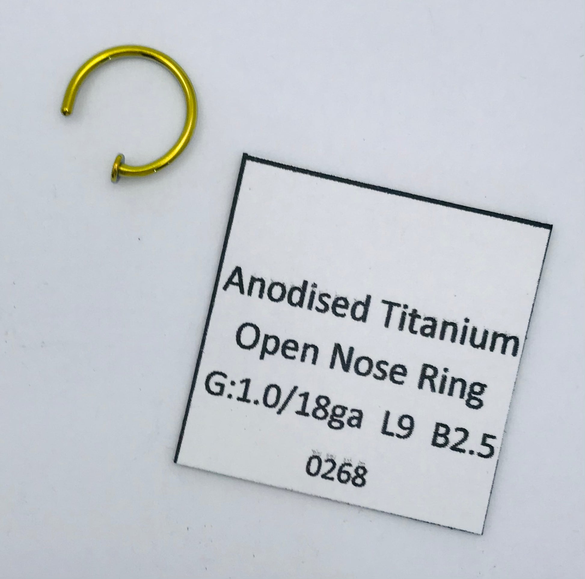 Gold Anodised Titanium Open Nose Ring