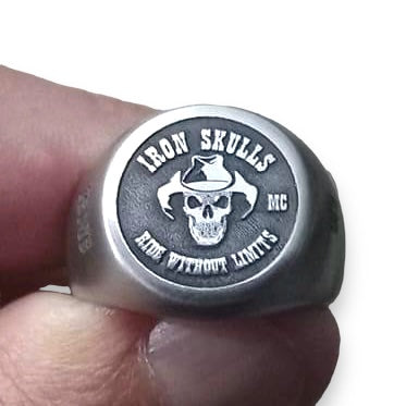 Motorcycle Club Engraved Ring