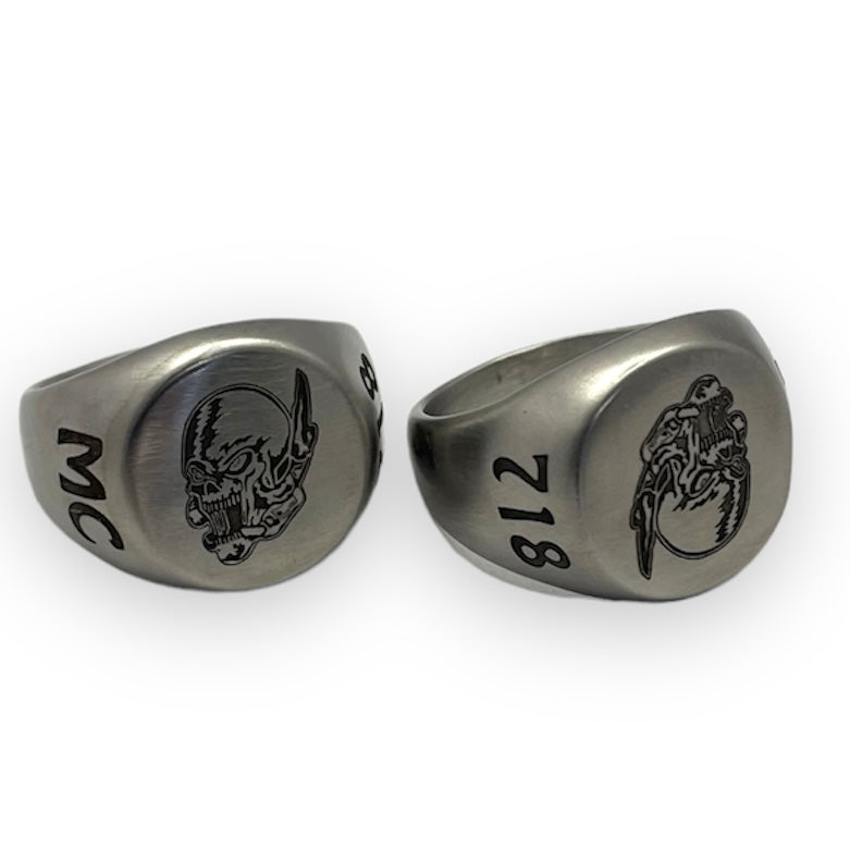 Motorcycle Club Engraved Ring