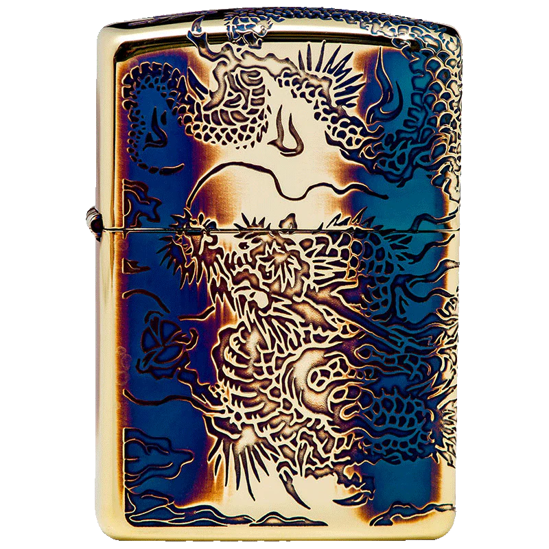 3 Men Ryu Brass Oxidized Zippo