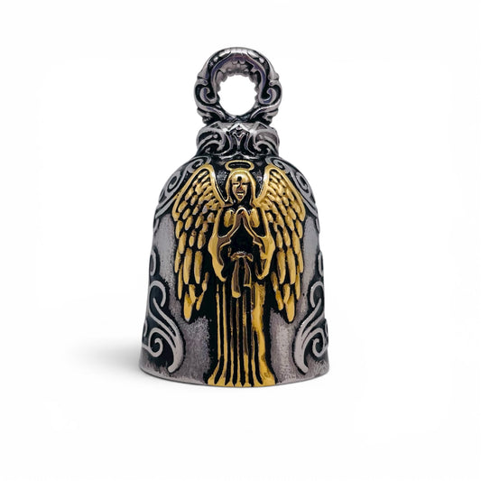 Bikers Bell Golden Halo Guardian Angel Gremlin Guardian Biker Bell in Stainless Steel