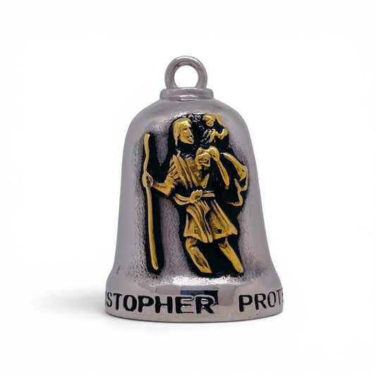 Big Dog Steel Golden Saint Christopher Gremlin Guardian Bell in Stainless Steel