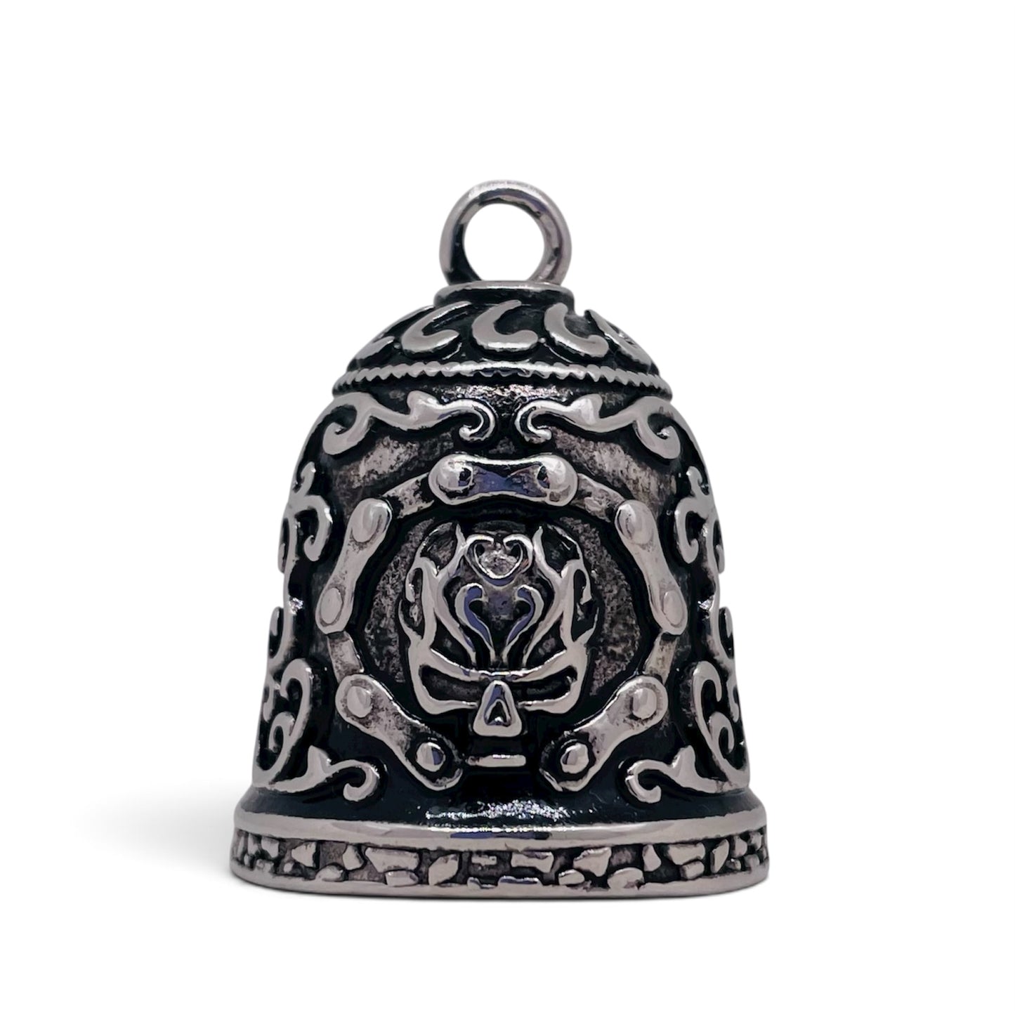 Chained Skull Gremlin Guardian Biker Bell in Stainless Steel