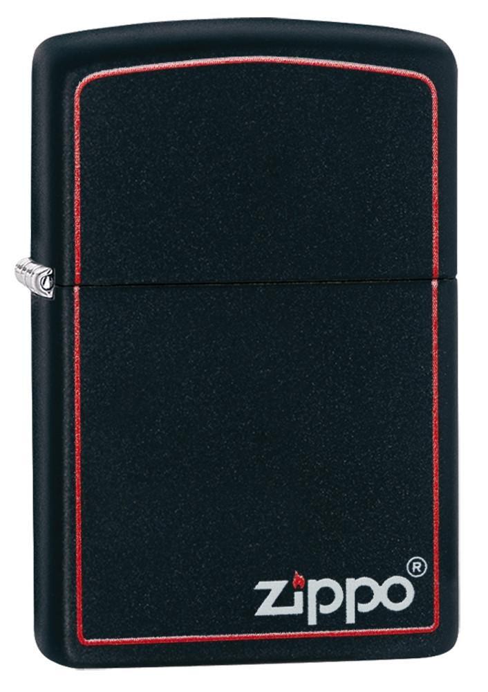 Classic Black with Red Border and Logo Zippo