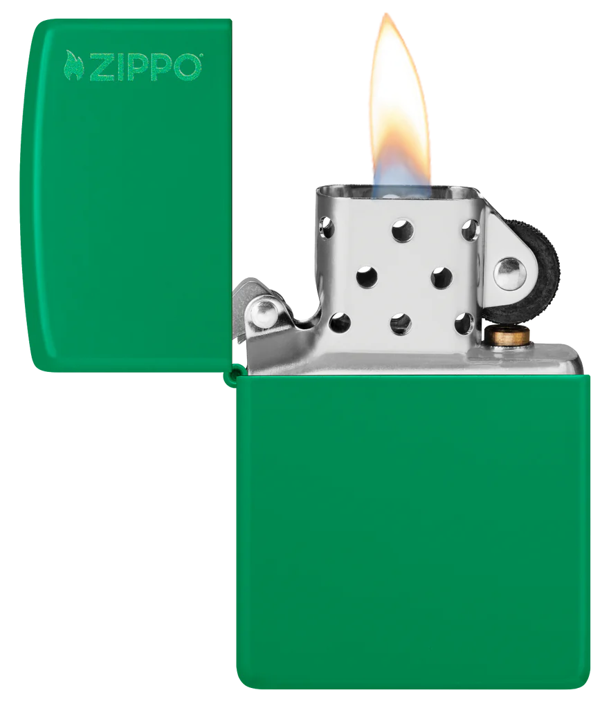 Classic Grass Green with Logo Zippo