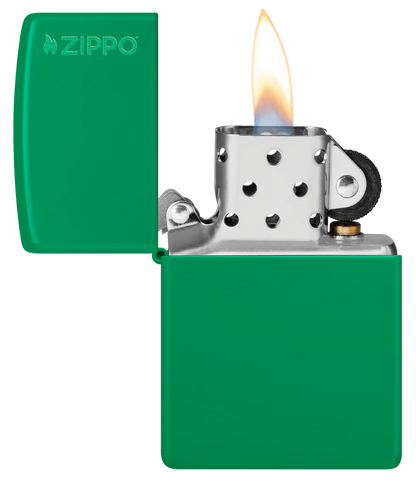 Classic Grass Green with Logo Zippo