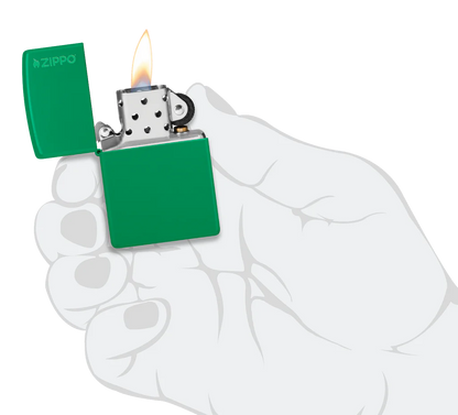 Classic Grass Green with Logo Zippo