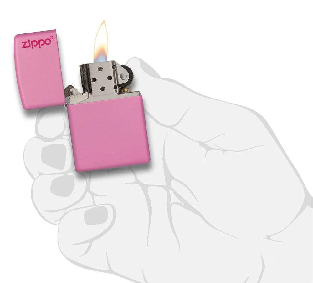 Classic Matte Pink with Logo Zippo