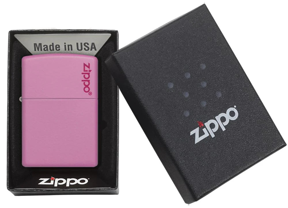 Classic Matte Pink with Logo Zippo