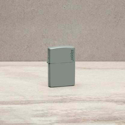 Classic Sage Green with Logo Zippo