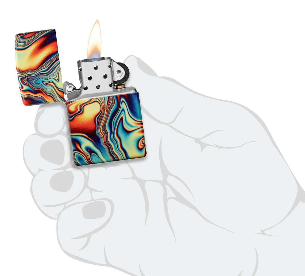 Colourful Glow-in-the-Dark Swirl Zippo