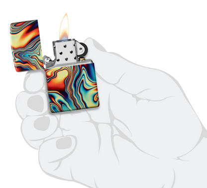 Colourful Glow-in-the-Dark Swirl Zippo