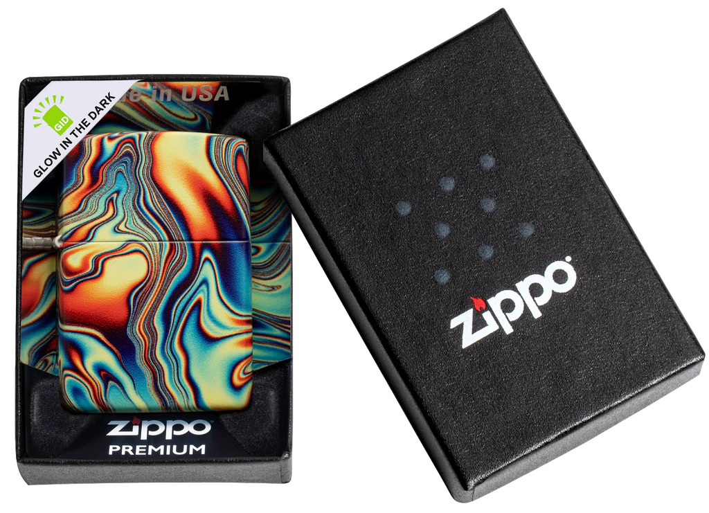 Colourful Glow-in-the-Dark Swirl Zippo