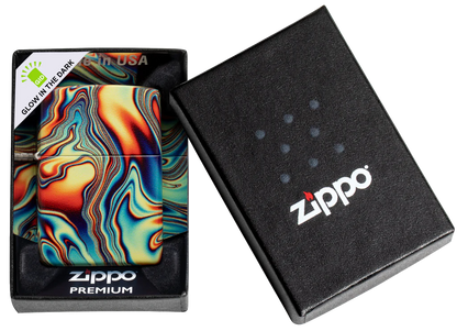 Colourful Glow-in-the-Dark Swirl Zippo