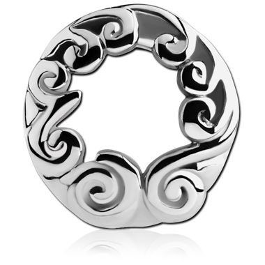 Filigree Double Flared Hollow Plugs in Surgical Stainless Steel 