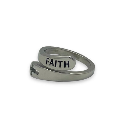 Faith Ring in Stainless Steel