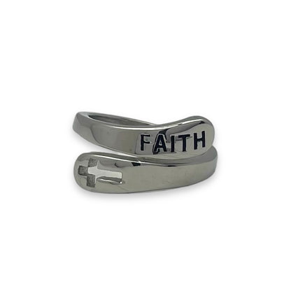 Faith Ring in Stainless Steelv