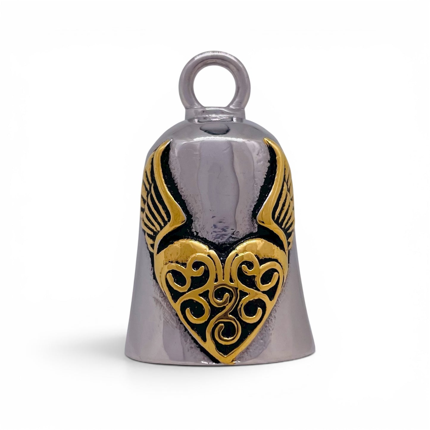 Gremlin Biker Bell Aurum Flyin Heart Gremlin Guardian Bell in Stainless Steel
