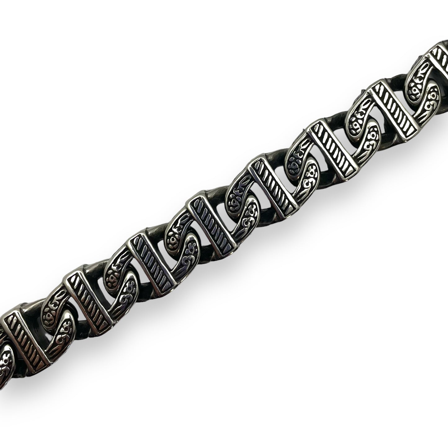 Reversable Skully Bracelet in Surgical Stainless Steel