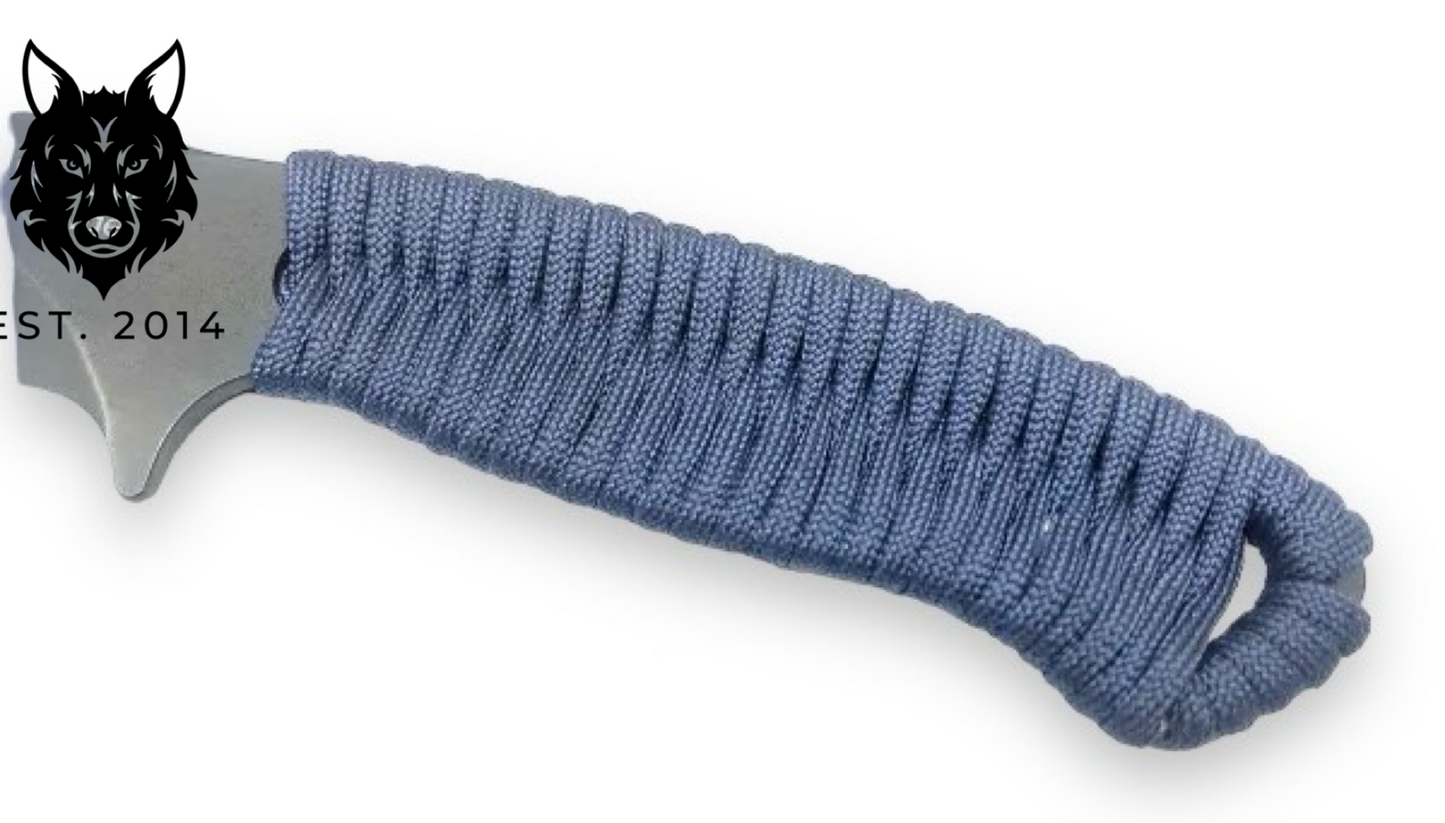 Blue Braided Tactical Knife & Sheath