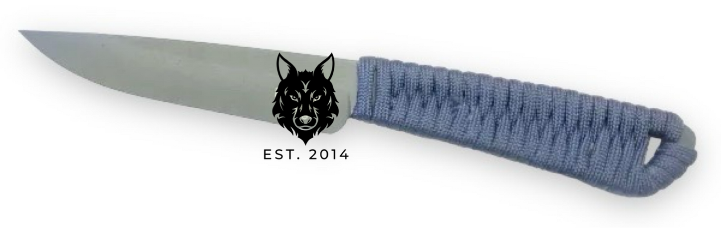 Medium Blue Braided Tactical Knife & Sheath