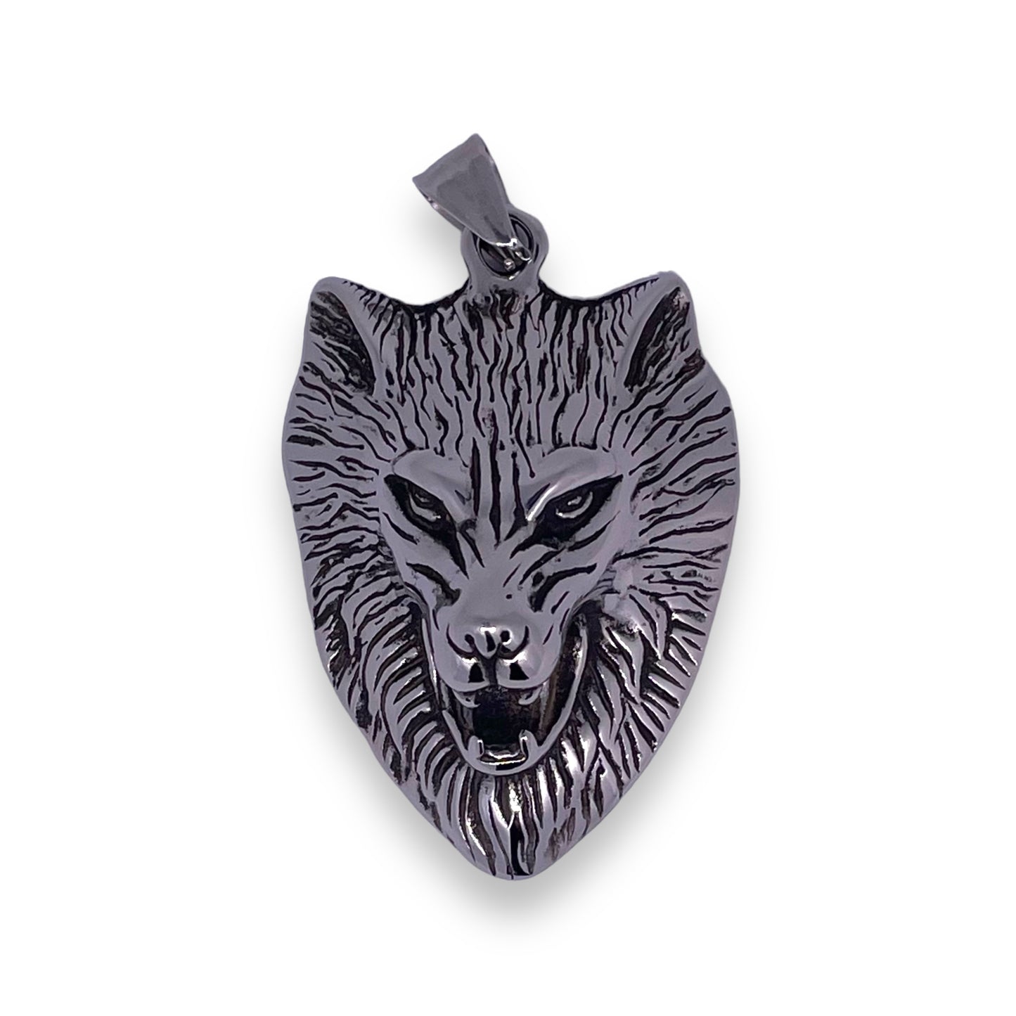 Lone Wolf Pendant in Surgical Stainless Steel