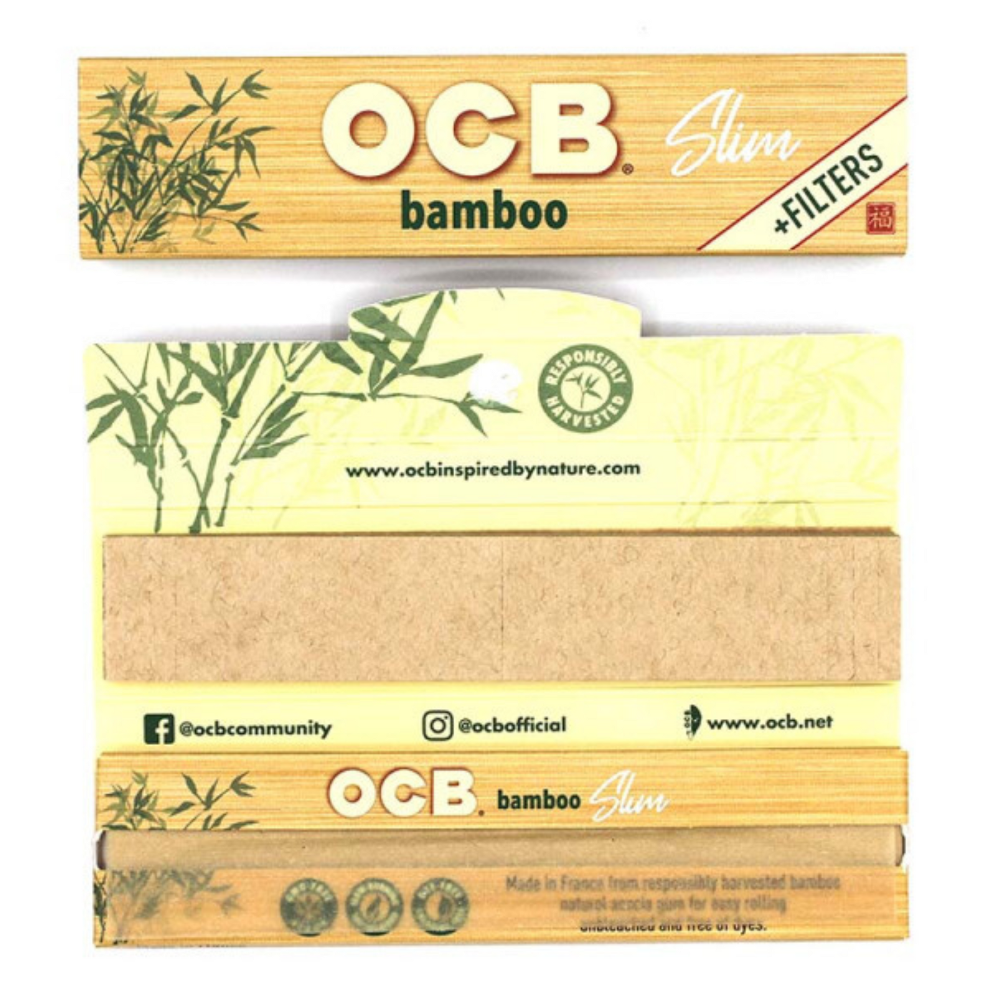 OCB Bamboo Slim Rolling Papers with Filters