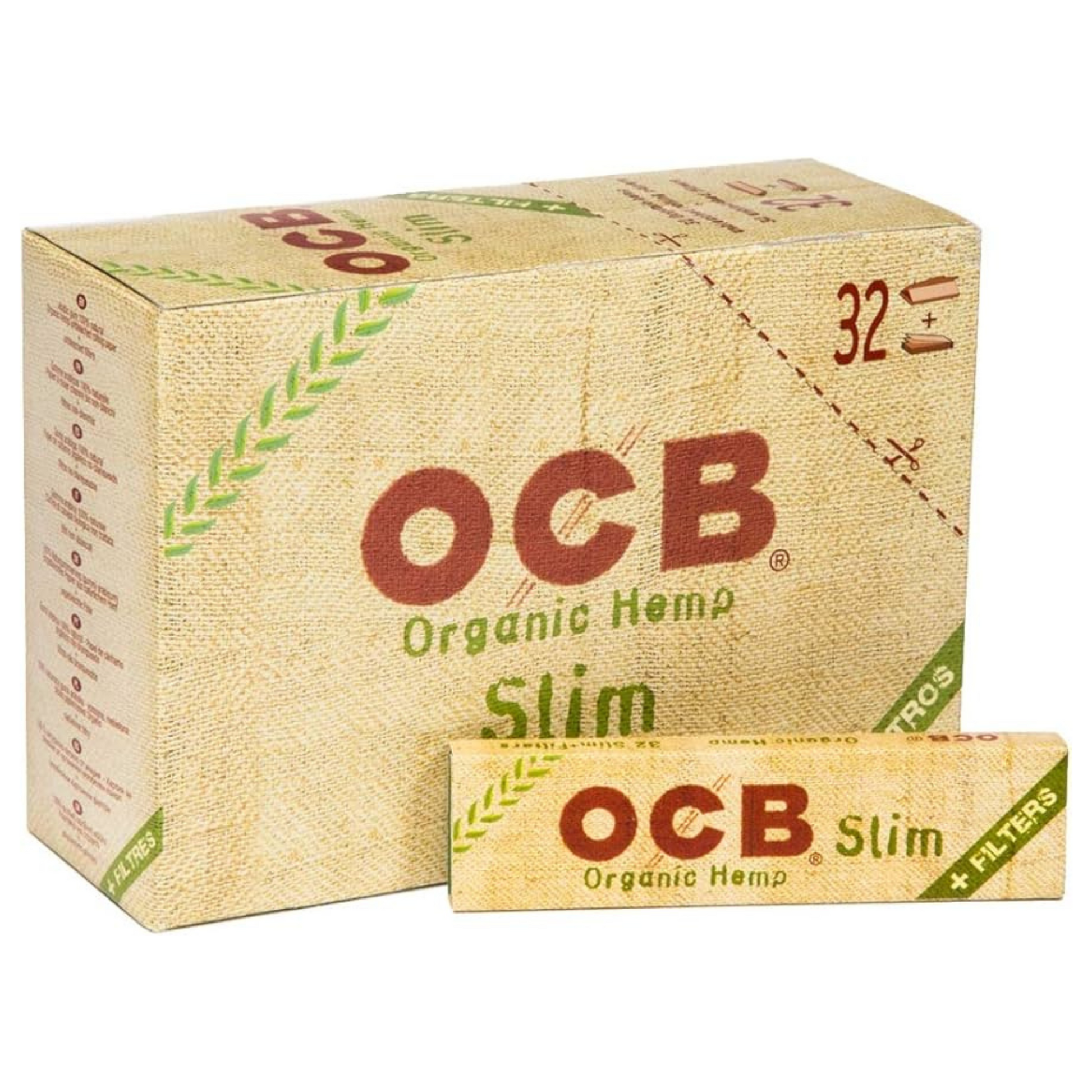 OCB Organic Hemp Slim Rolling Papers with Filters