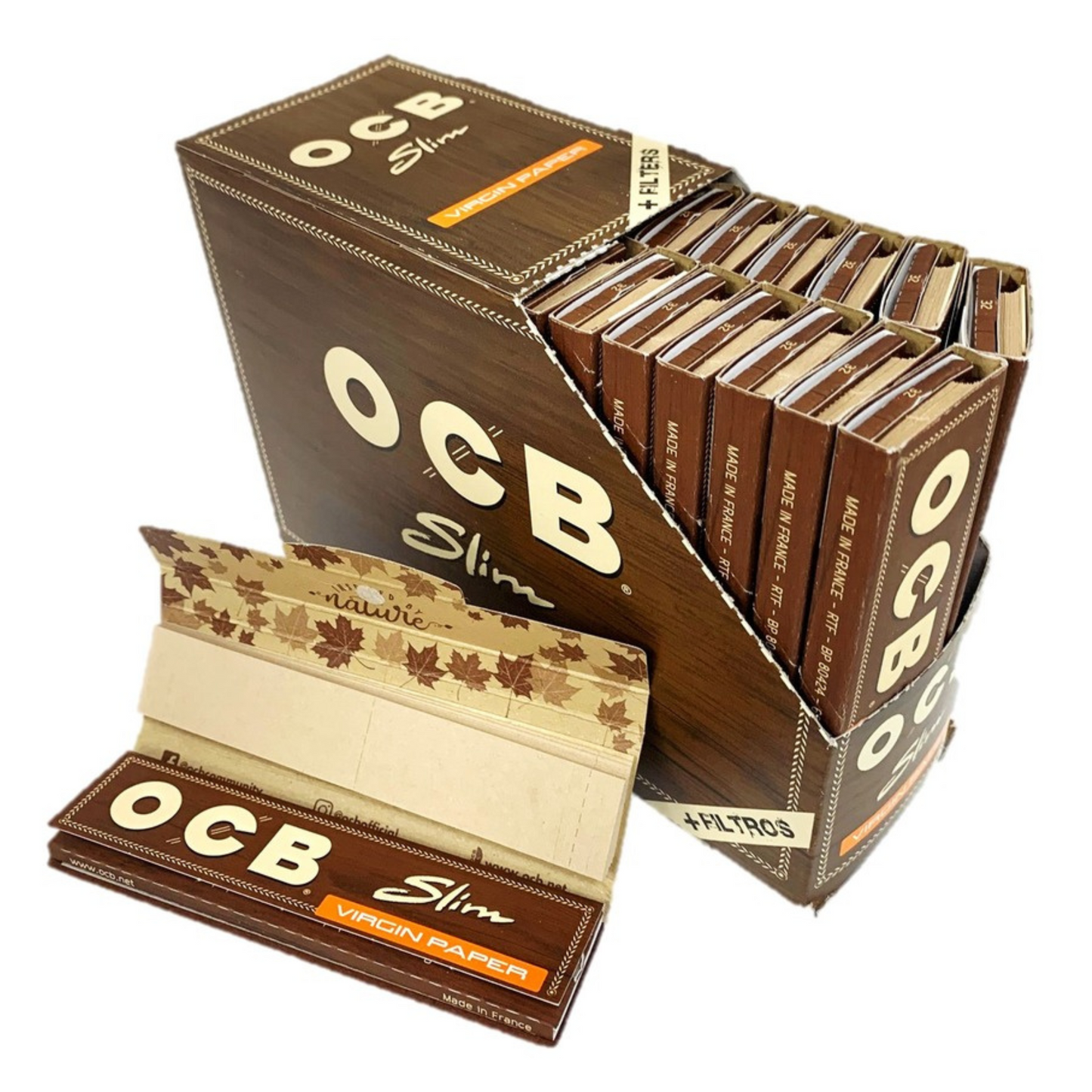 OCB Unbleached Slim Rolling Papers with Filters [RP0063]