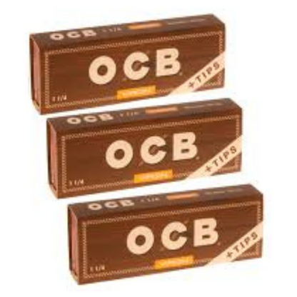OCB Unbleached 1 and 1/4 Roling Papers with Filters