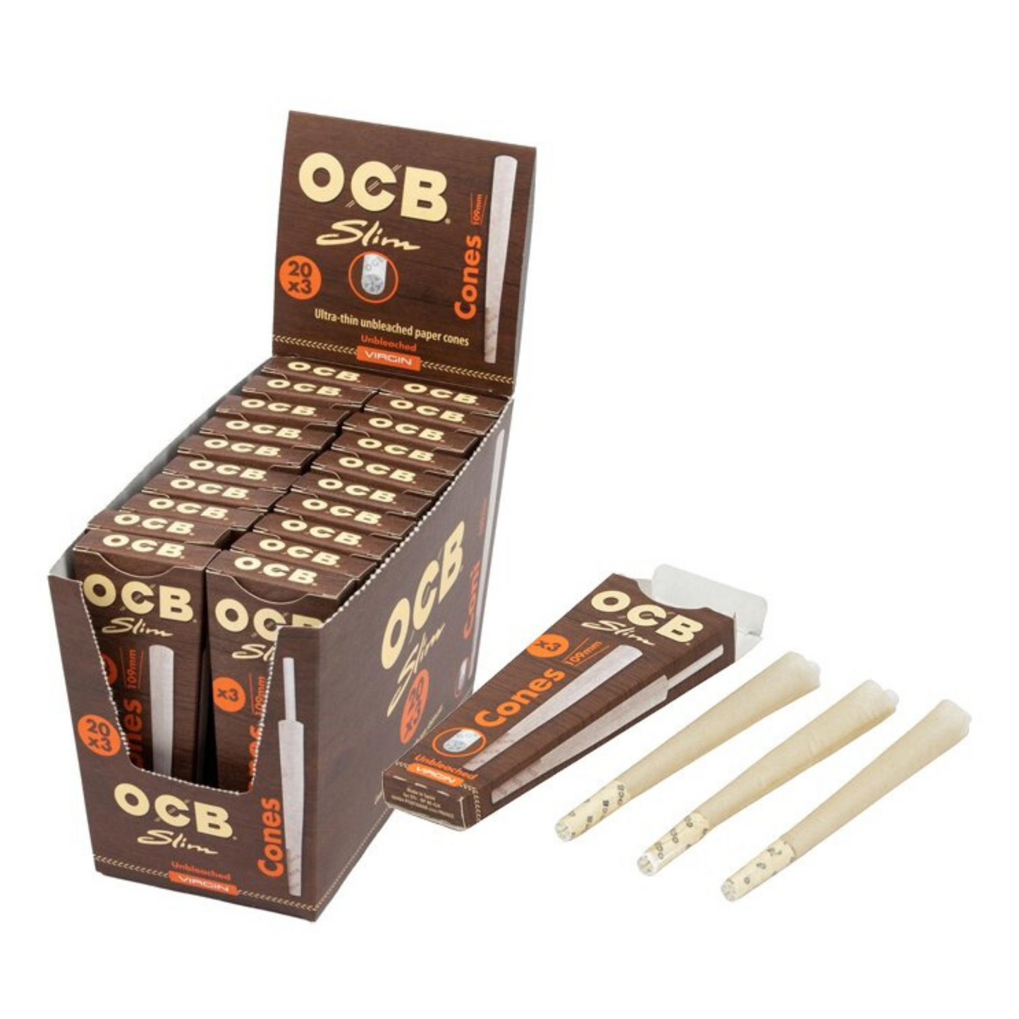 OCB Unbleached Slim Cones