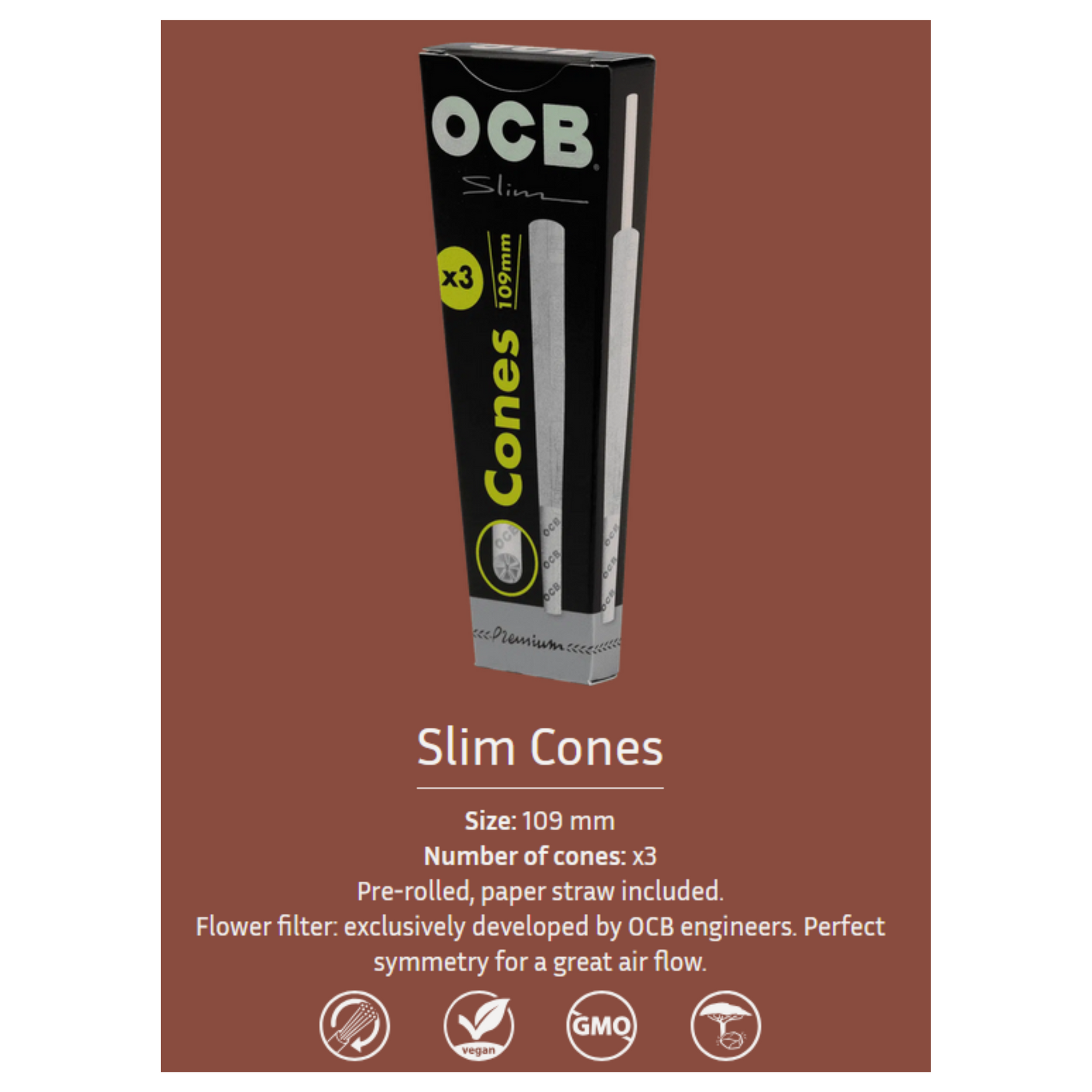 OCB Premium Slim Cones with Filter Paper Tubes