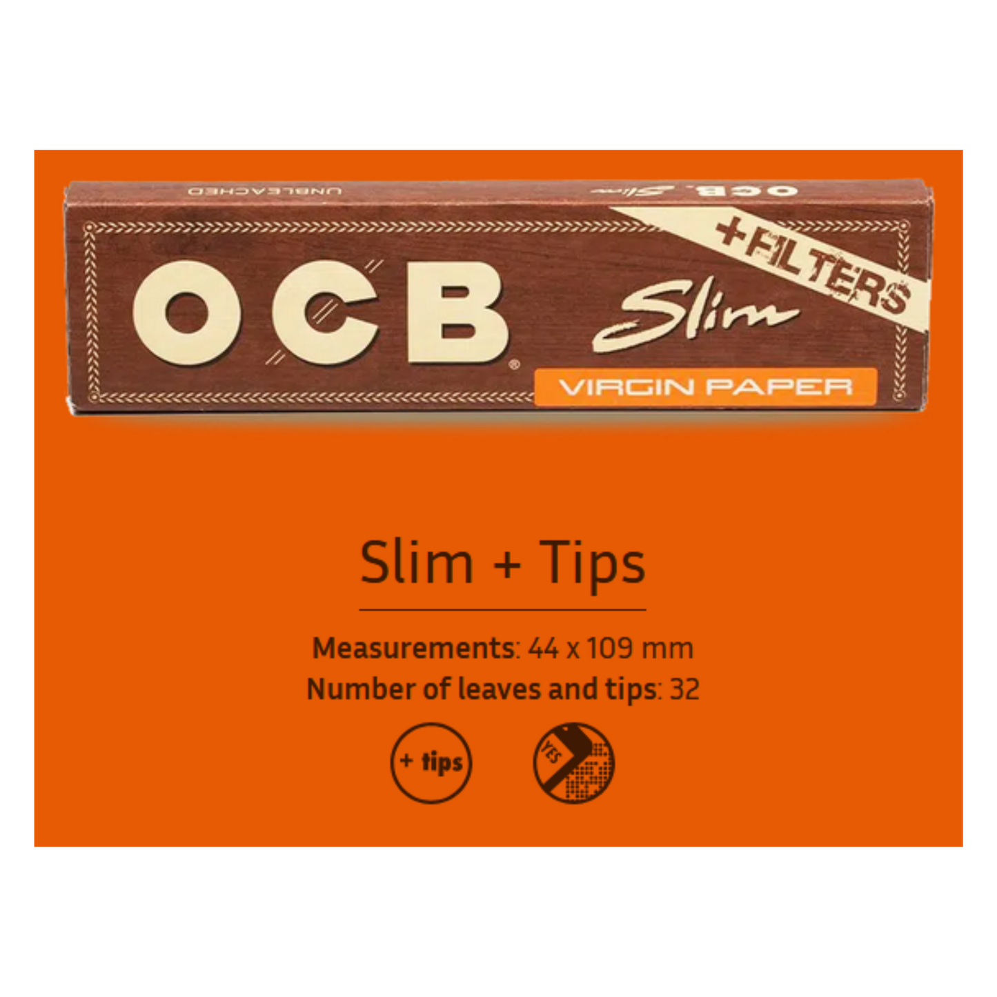 OCB Unbleached Slim Rolling Papers with Filters