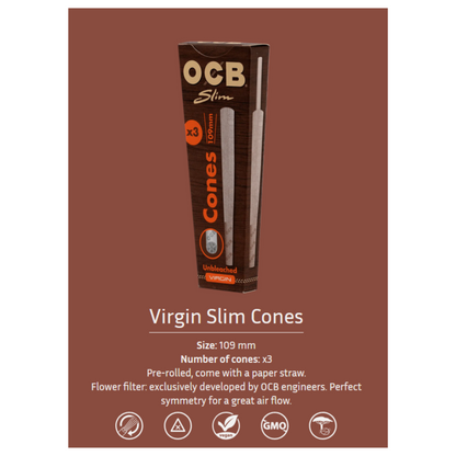 OCB Unbleached Slim Cones with Filters [RP0011]