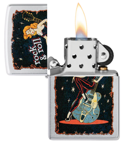 Rock n Roll Rockabilly Cool Chick Zippo