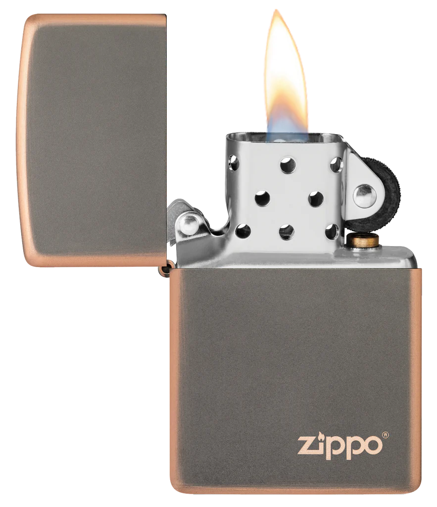 Rustic Bronze with Logo Zippo