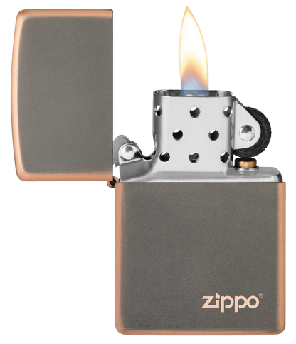 Rustic Bronze with Logo Zippo