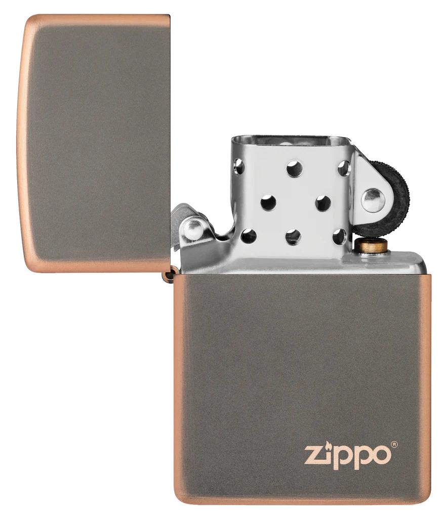 Rustic Bronze with Logo Zippo