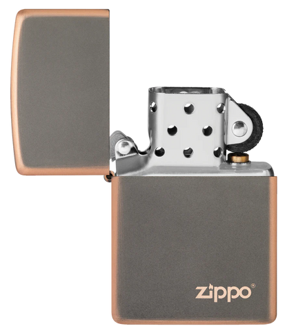 Rustic Bronze with Logo Zippo