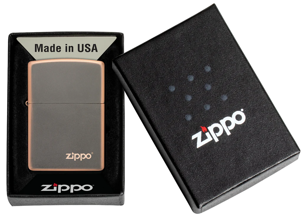 Rustic Bronze with Logo Zippo