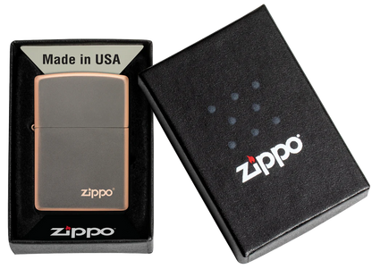 Rustic Bronze with Logo Zippo