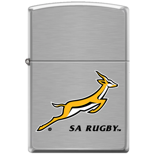 SA Rugby Brushed Chrome Zippo