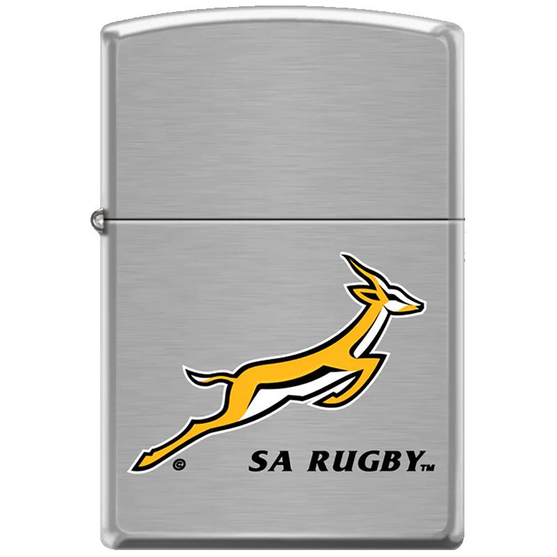 SA Rugby Brushed Chrome Zippo