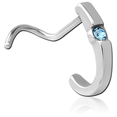 Curved Wrap Around Nose Stud in Surgical Stainless Steel