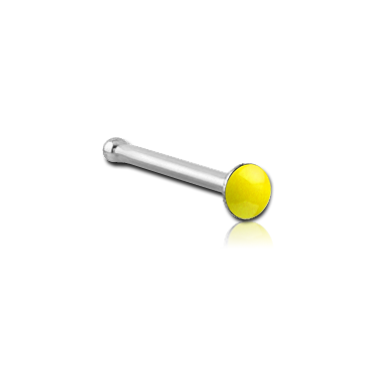 Yellow Enamel Nose Bone in Surgical Stainless Steel 