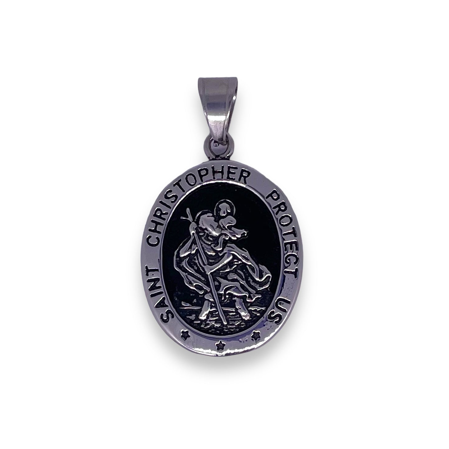 Saint Christopher Pendant in Surgical Stainless Steel 