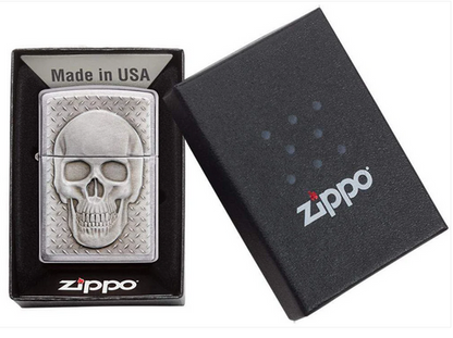 Skull with Brain Surprise Zippo